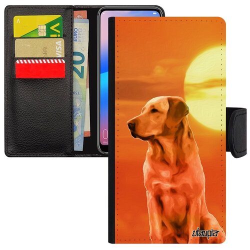фото Новый чехол книжка на телефон // xiaomi redmi 6a // "лабрадор" щенок животные, utaupia, оранжевый