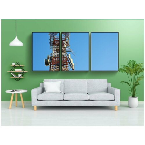 фото Набор модулных постеров для интерьера "коммуникация, башня, радио" 60x90 см. в тубусе, без рамки lotsprints