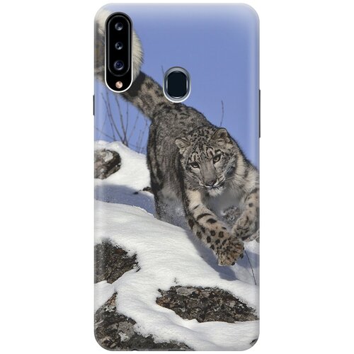 фото Силиконовый чехол на samsung galaxy a20s / самсунг а20 эс с принтом "бегущий барс gosso