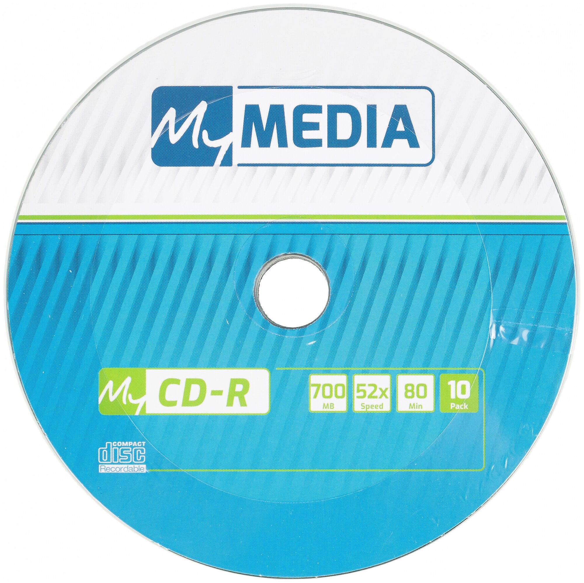 Диск MYMEDIA CD-R 700 Mb 52x Pack wrap (10шт) (69204)