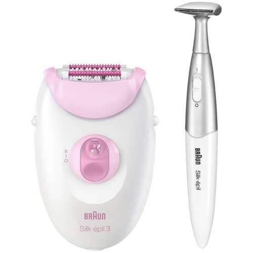 Эпилятор Braun 3-321 Silk-epil 3, розовый/белый эпилятор braun 3 273 silk epil 3 pink