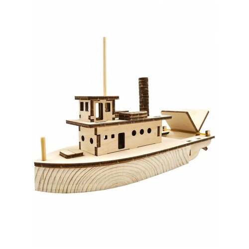 фото Деревянный конструктор корабль (деревянная модель для сборки) древо игр пароход резиномотор, древо игр