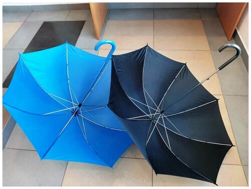 Зонт-трость Happy Gifts, полуавтомат, синий