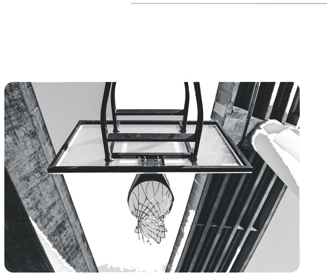 Коврик для мыши 420*290*3 CoolPodarok Баскетбол Баскетбольная сетка Черно белая