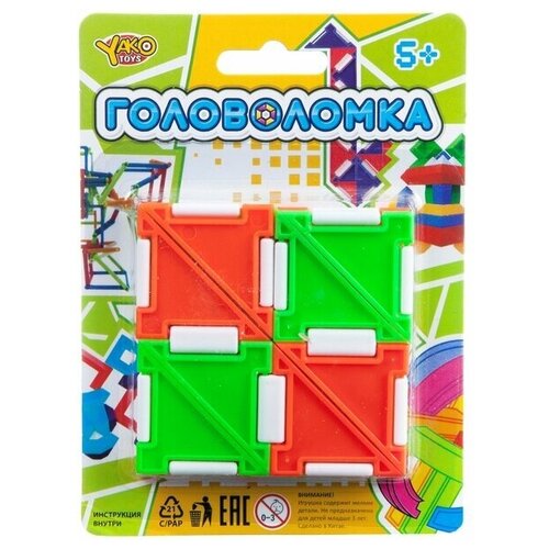 Игр. пласт. головоломка змейка-треугольники, рус. упак. CRD 10,8х14,8 см., арт. M6235