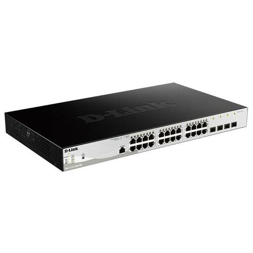 Коммутатор D-Link DGS-1210-28/ME/B1A Управляемый коммутатор 2 уровня с 24 портами 10/100/1000Base-T, 4 портами 1000Base-X SFP, возможностью питания от коммутатор d link smb dxs 1210 12tc b1a