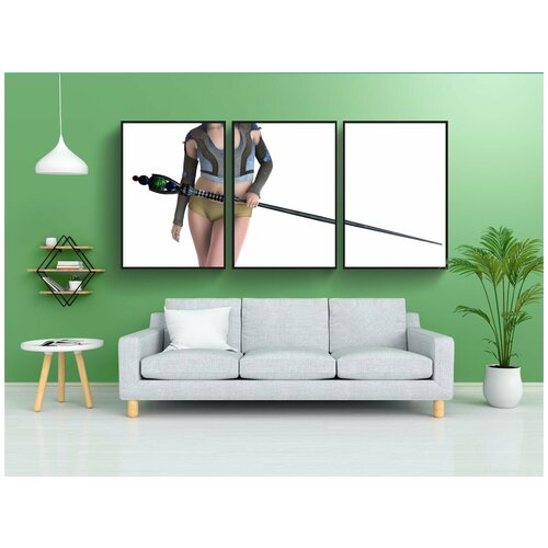 фото Набор модулных постеров для интерьера "фантазия, девочка, сторожить" 60x90 см. в тубусе, без рамки lotsprints