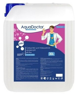 Жидкость для повышения уровня рН воды AquaDoctor PH Плюс 30л канистра AQ17437 .