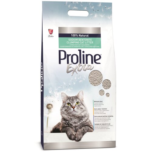 Proline Extra комкующийся премиум наполнитель для кошачьего туалета, лотка, глиняный, без пыли, без запаха 12л