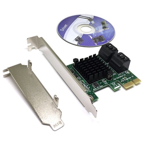 Контроллер PCI-E, 4 внутр порта SATA 6G, чип ASM1061+1093, модель PCIe4SATA3ASM, Espada