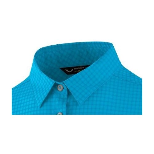 фото Рубашка с коротким рукавом туристическая salewa 2018 puez minicheck dry w s/s srt hawaiian blue (eur:40/34)