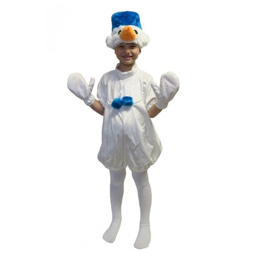 Детский костюм Снеговика (7225) 104-122 см комбинезон времена года размер 86 белый мультиколор