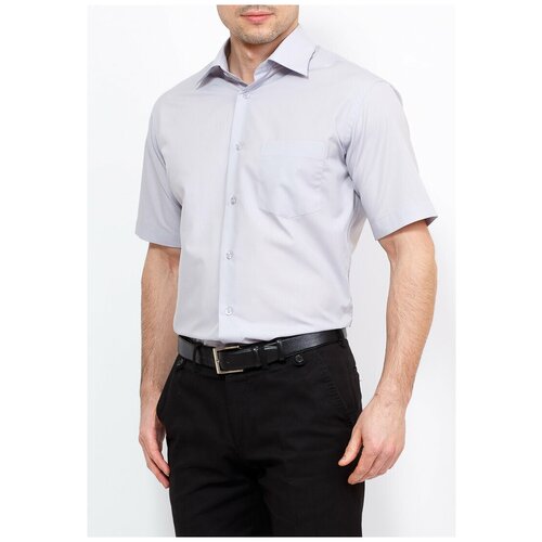 фото Рубашка мужская короткий рукав casino c320/0/1135/z, полуприталенный силуэт / regular fit, цвет серый, рост 174-184, размер ворота 39