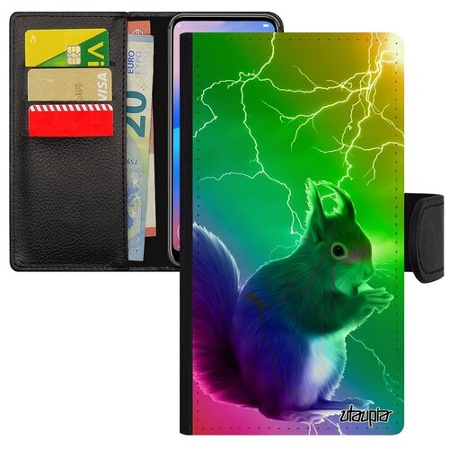 фото Красивый чехол-книжка для мобильного // iphone xs // "белка" летяга векша, utaupia, цветной