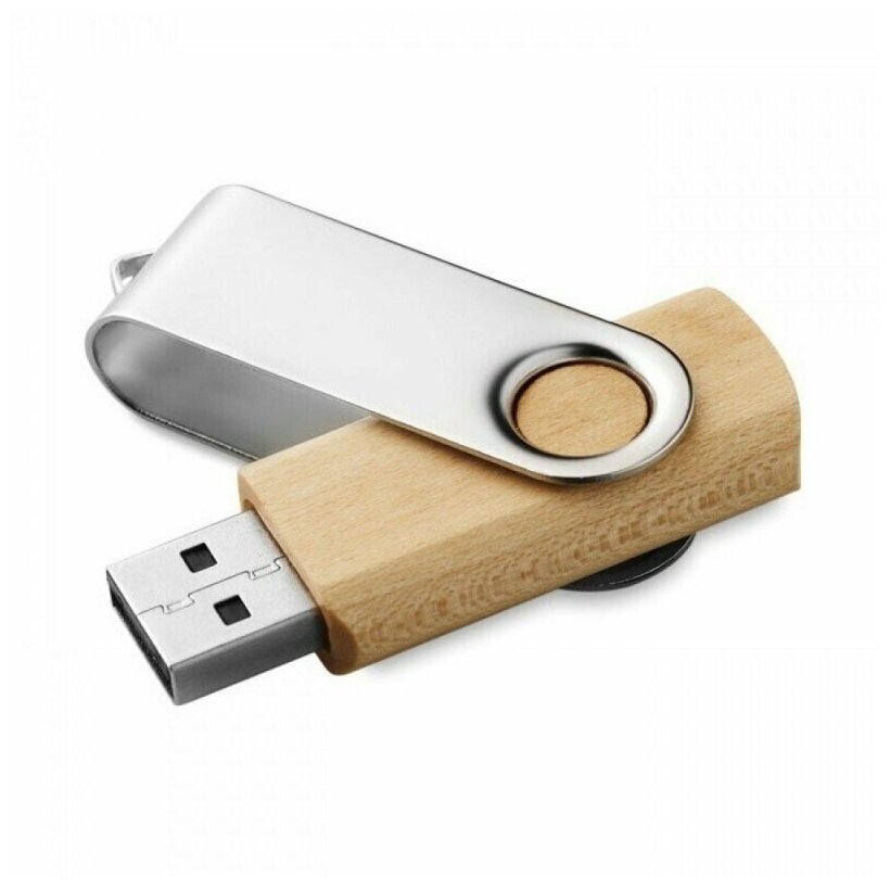 Подарочный USB-накопитель твист дерево/металл оригинальная флешка 4GB