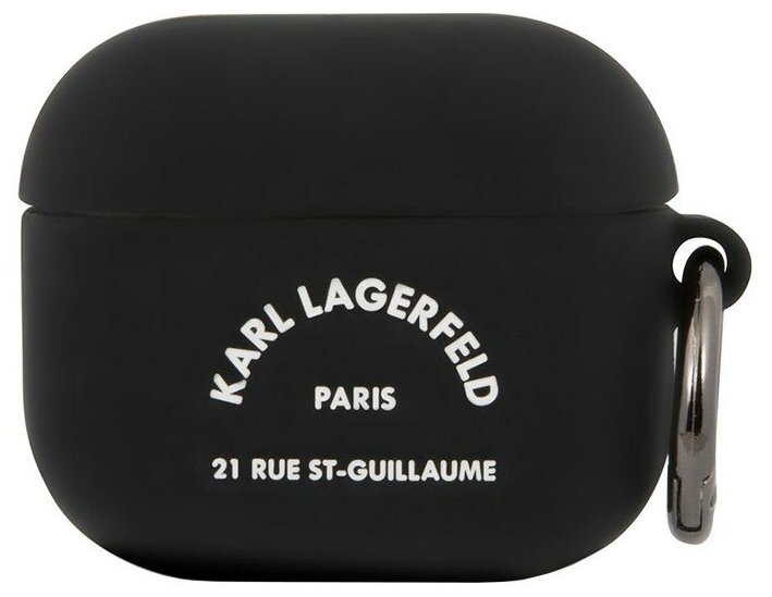 Чехол Karl Lagerfeld Silicone case with ring RSG logo для Airpods 3 (2021), черный