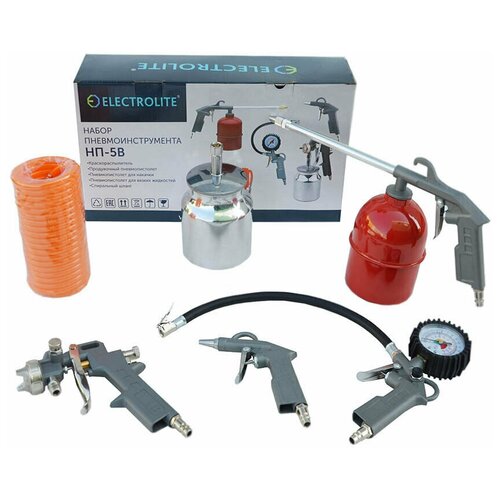 Набор пневмоинструментов Electrolite НП-5В 5 предметов металл бак высокое качество 240000₽