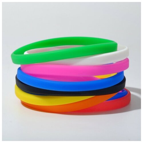 фото Силиконовый браслет "классика", набор 10 шт, цвет микс queen fair