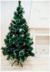 Новогодняя искусственная елка заснеженная, с шишками (Высота 150 см)