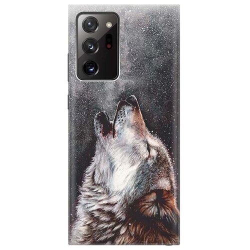 фото Ультратонкий силиконовый чехол-накладка для samsung galaxy note 20 ultra с принтом "морозный волк" gosso