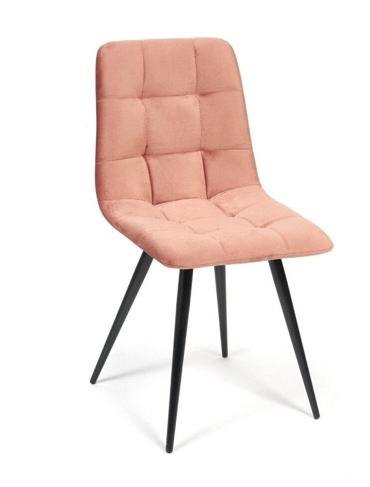 Стул TetChair CHILLY (mod. 7095-1) / 1 шт. в упаковке, ткань/металл, 45x53х88 см, высота до сиденья 50 см, коралловый barkhat 15 /черный