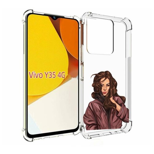 Чехол MyPads Арт рисунок девушки для Vivo Y35 4G 2022 / Vivo Y22 задняя-панель-накладка-бампер