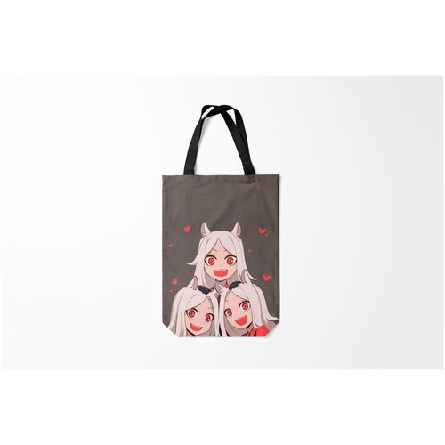 фото Сумка-шоппер / 31х42 см / геймерам / helltaker cerberus с сердечками burnettie