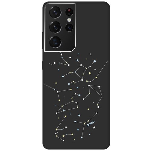 Ультратонкая защитная накладка Soft Touch для Samsung Galaxy S21 Ultra с принтом Constellations черная ультратонкая защитная накладка soft touch для samsung galaxy s21 с принтом constellations черная