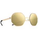 Титановые солнцезащитные очки GRESSO Geneva - круглые / золотые - изображение
