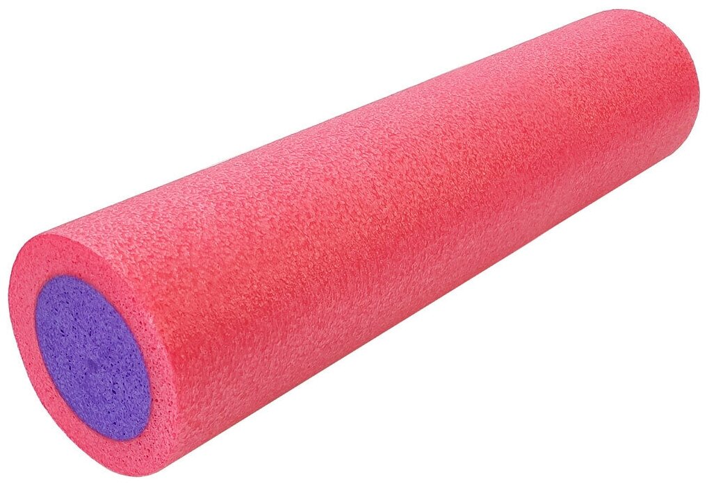 Ролик для йоги полнотелый 2-х цветный, 45см, Розовый-Фиолетовый