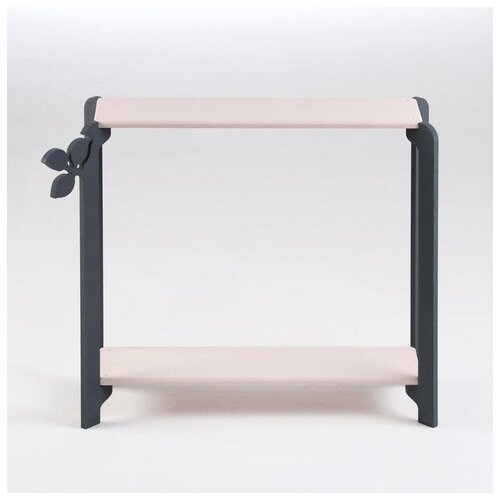 Клик Мебель Полка для цветов двухъярусная "Флора" 49х59х23 см, Серо-розовый