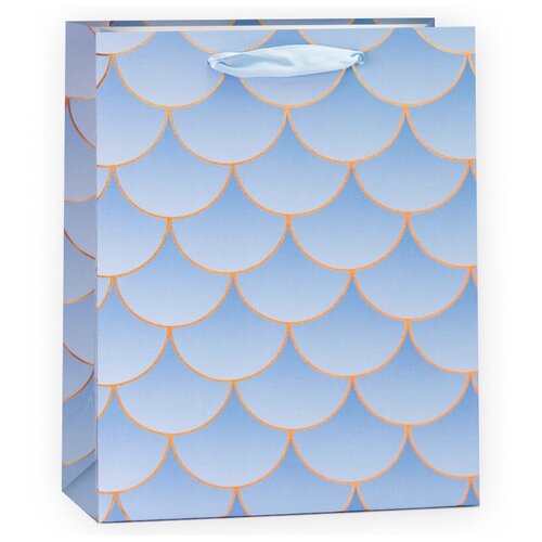 фото Пакет подарочный, хвост русалочки, голубой, металлик, 23*18*10 см, 1 шт. дон баллон