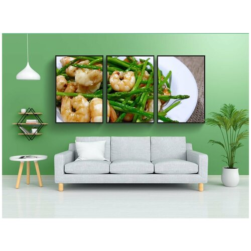 фото Набор модулных постеров для интерьера "спаржа, овощ, здоровый" 60x90 см. в тубусе, без рамки lotsprints