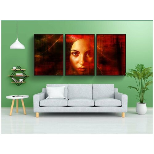 фото Набор модулных постеров для интерьера "лицо, женщина, голова" 60x90 см. в тубусе, без рамки lotsprints