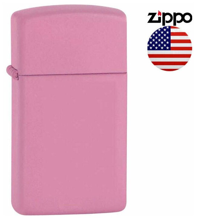 ZIPPO Slim® с покрытием Pink Matte, латунь/сталь, розовая, матовая, 29x10x60 мм - фотография № 9
