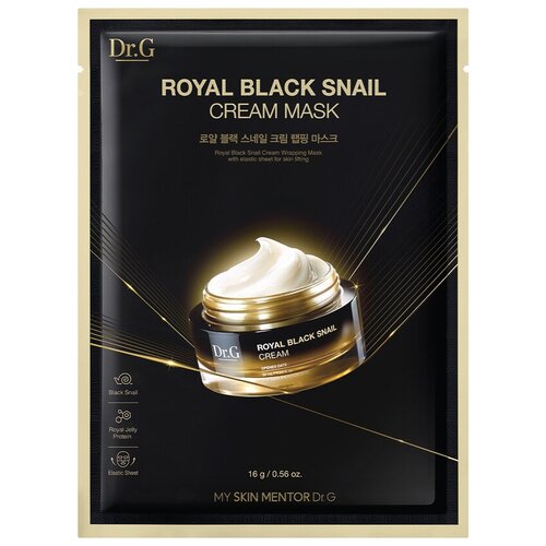 Dr.G Маска тканевая с муцином улитки - Royal black snail cream mask, 1шт