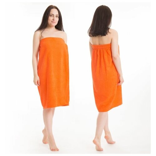 фото Килт(юбка) женский махровый, 80х150+-2, цвет оранжевый гранд-стиль