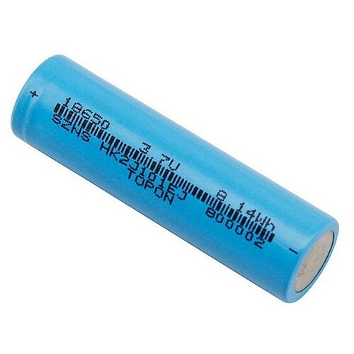 Аккумулятор 18650 TopON 3.7V 2200mAh 8.14Wh, 10A. Li-Ion, без защиты. Замена ICR18650-22, CRG18650, LGAAS41865