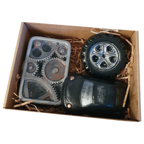 фото Подарочный набор мыла ручной работы "механик" (механизм, колесо, машина) gls