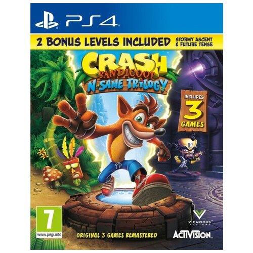 Игра для PS4: Crash Bandicoot N’sane Trilogy + 2 бонусных уровня.