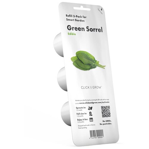 фото Набор картриджей для умного сада click and grow refill 3-pack зеленый щавель (green sorrel)