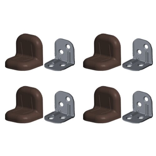 Уголок крепежный орех с пластиковой крышкой 20 штук