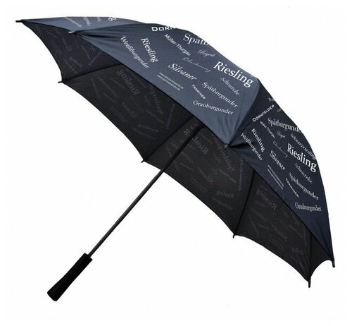 Зонт-трость полуавтомат, купол 106 см, 8 спиц, деревянная ручка, черно-серый