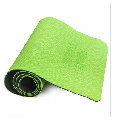 Коврик для йоги Mad Wave Yoga Mat TPE double layer - Зеленый, 183*61*0.6 cm