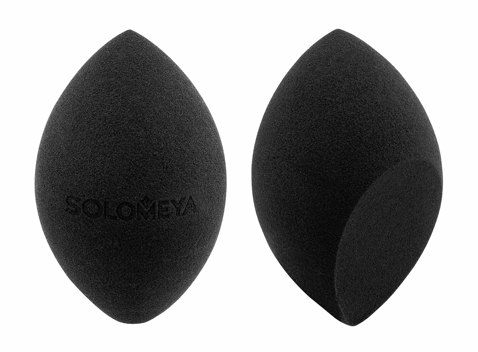 SOLOMEYA Спонж для макияжа косметический со срезом, 29 г, Черный