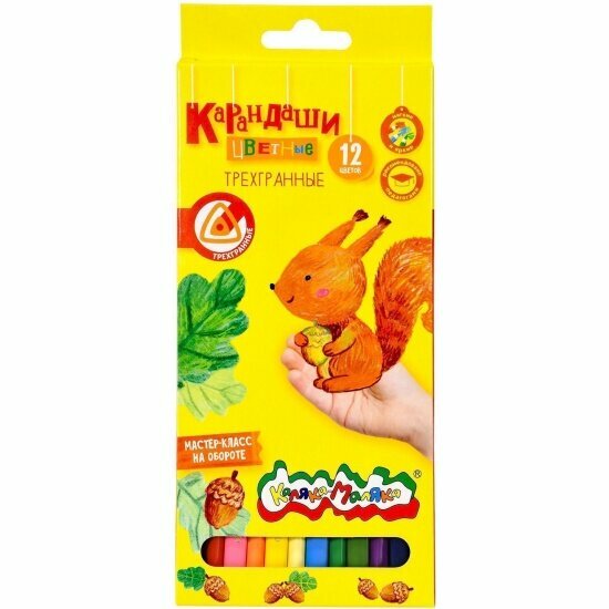 Набор цветных карандашей Каляка-маляка 12 цв. трехгран. корп. дерев. карт. уп.