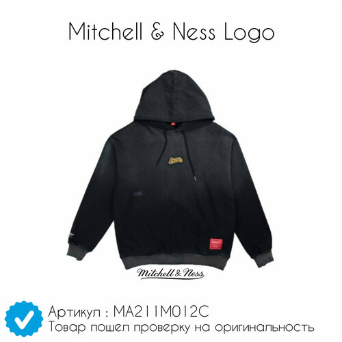 Худи Mitchell & Ness Mitchell & Ness Logo, размер XL, серый, белый