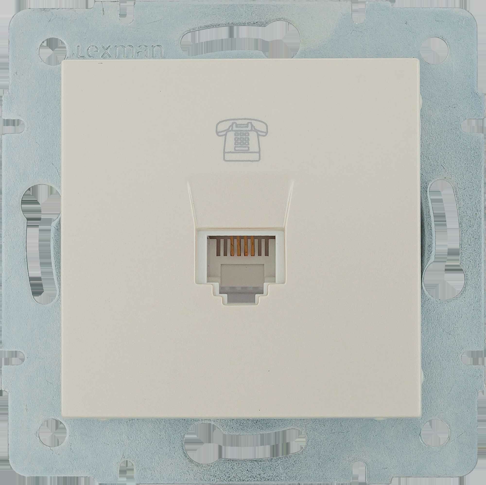 Телефонная розетка встраиваемая Lexman Виктория RJ11 цвет жемчужно-белый матовый