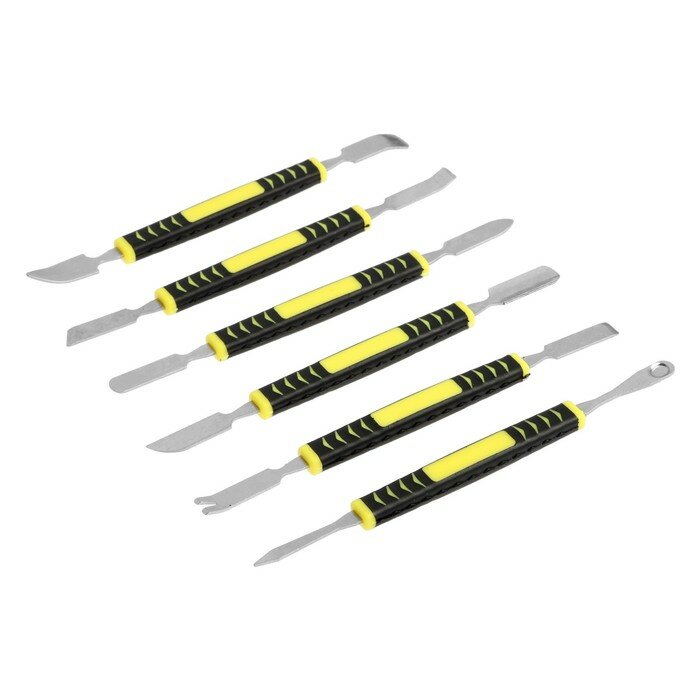 Набор мини шпателей тундра 45 сталь рукоятка пластик-резина 6 шт.