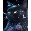 Алмазная мозайка (картина) Черный кот, без подрамника. Размер полотна 30*40 см, размер готовой картины 25*35см - изображение